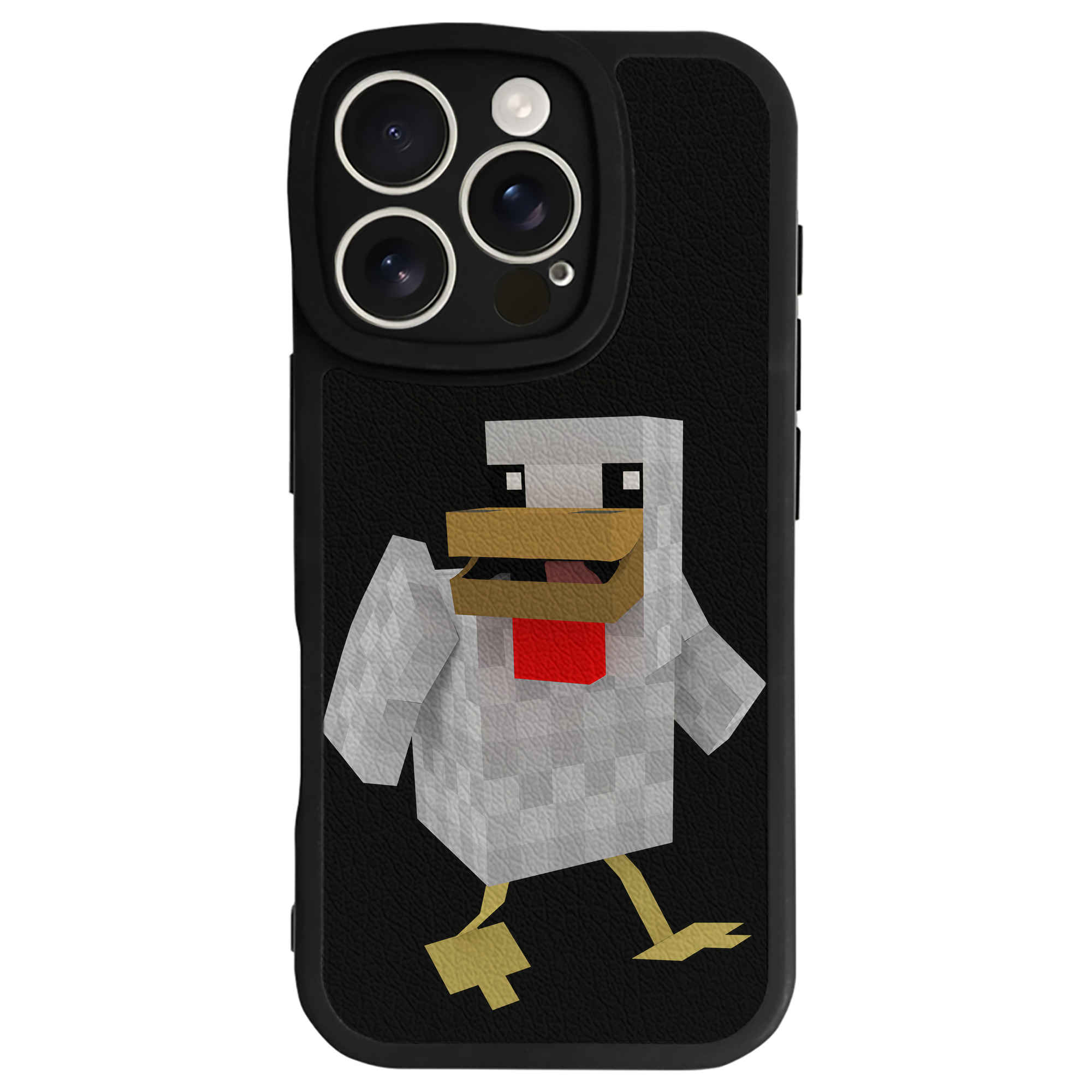 （画像用） マインクラフト ブロックの世界 Minecraft MC Block world 【iPhone 16シリーズ対応】シリコンスマホケース（レザー調） 材質：シリコン